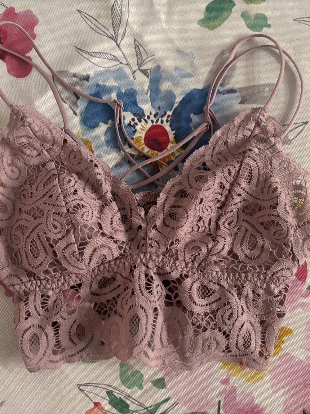 PINK - Women’s Lace Long-Lined Bralette Top